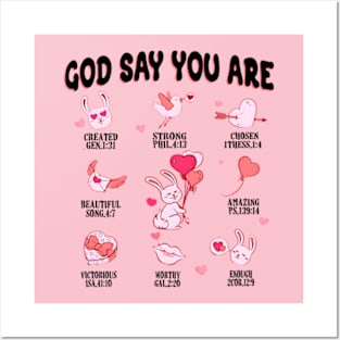 God Says You Are... Kids Retro, Jesus Easter, Retro Christian Easter Posters and Art